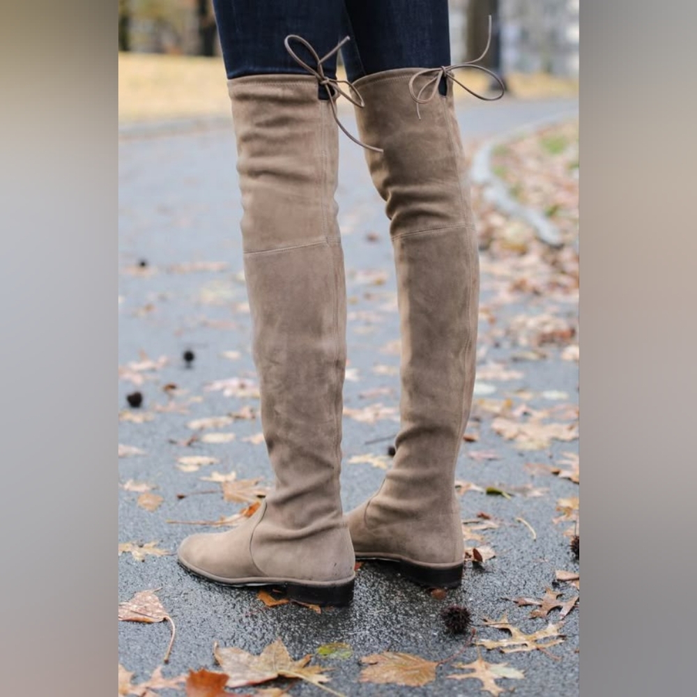 Girl's Stuart Weitzman Taupe Suede Heeled Boots Size 3